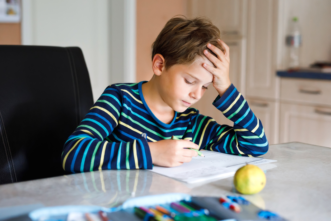 student working from home