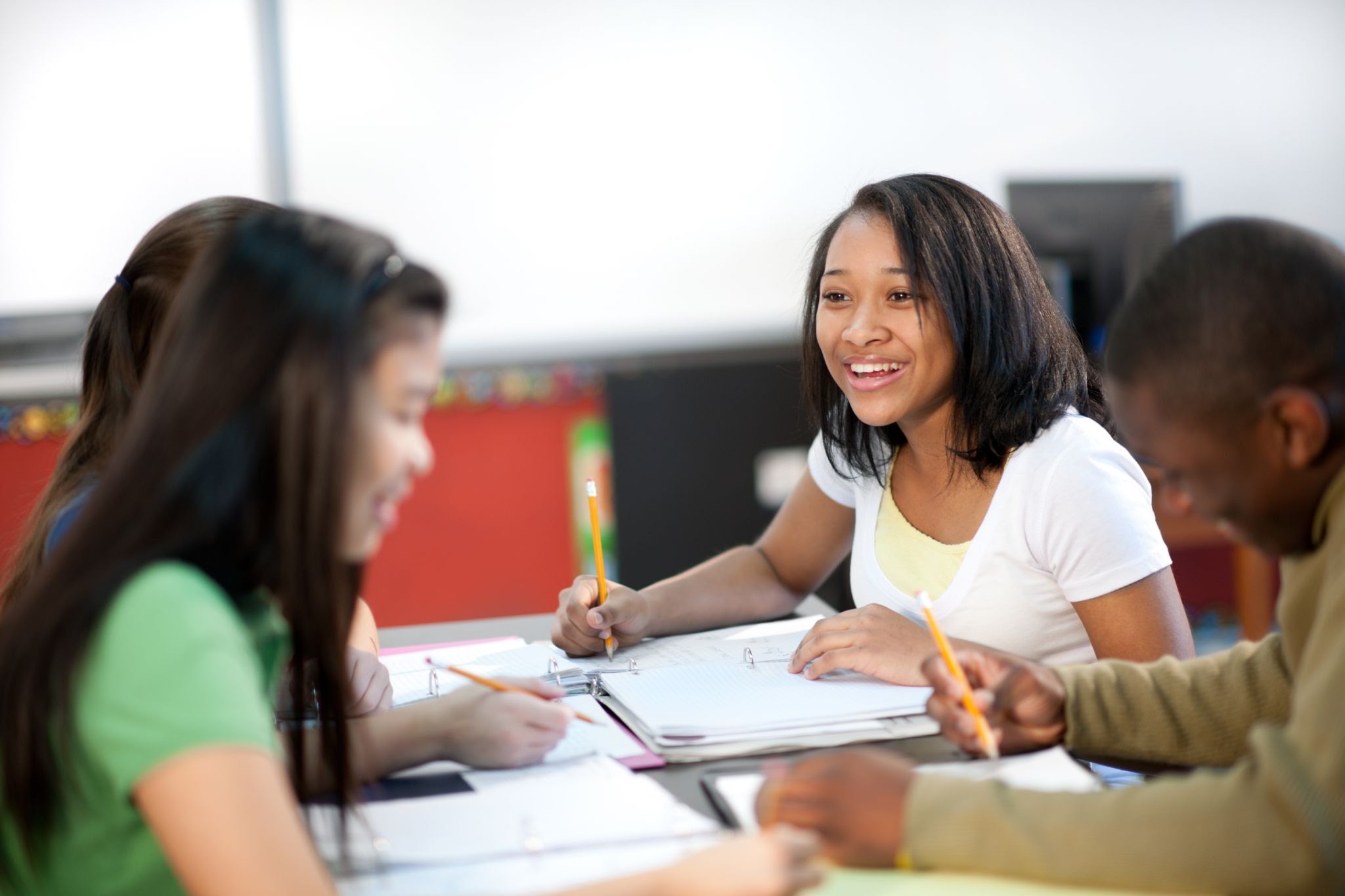 students at desk