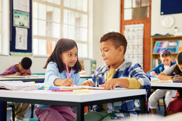 Elementary School Children in Classroom