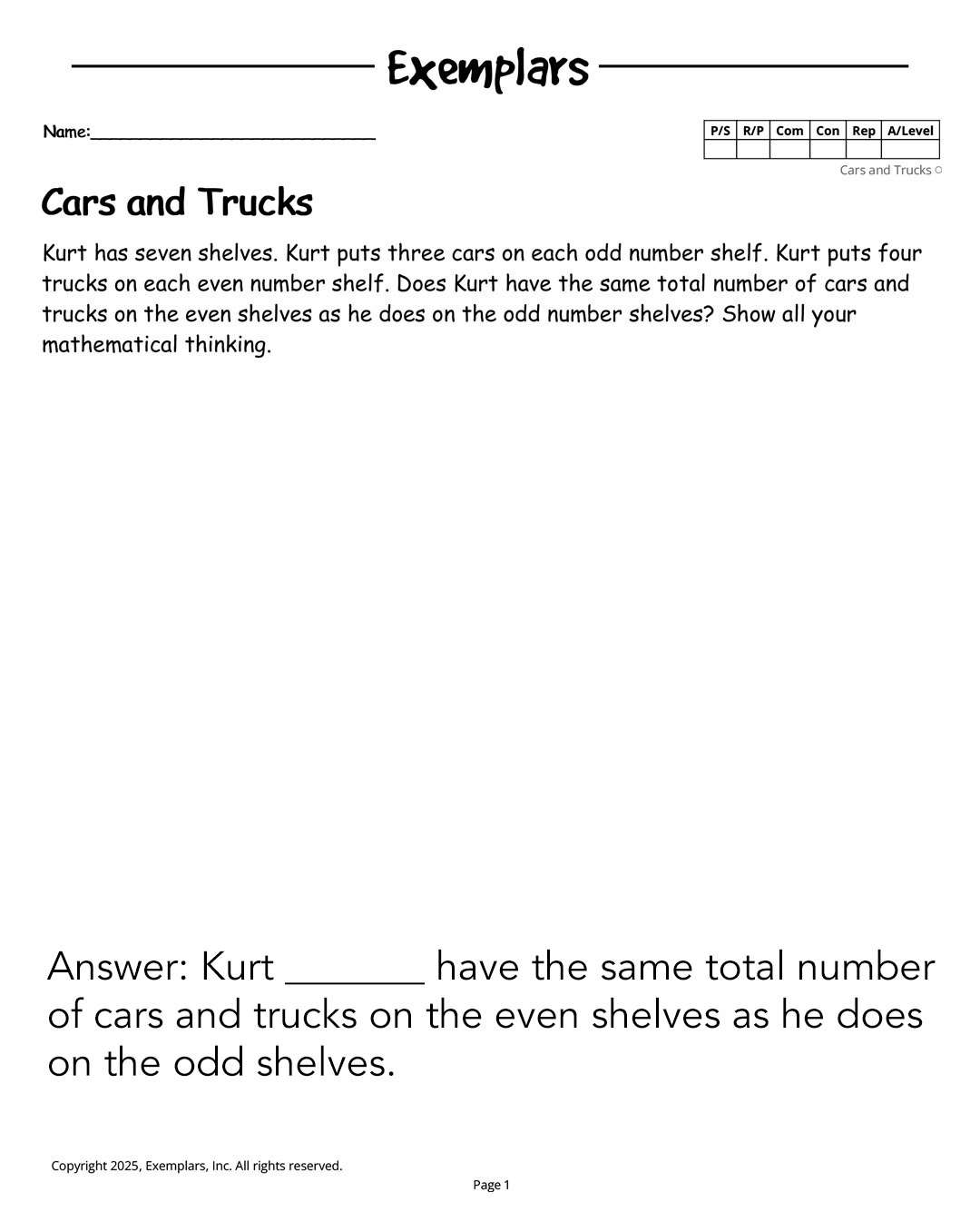 Cars and Trucks Task Preview