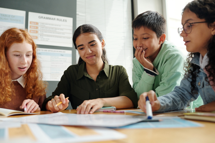 Teacher with Students
